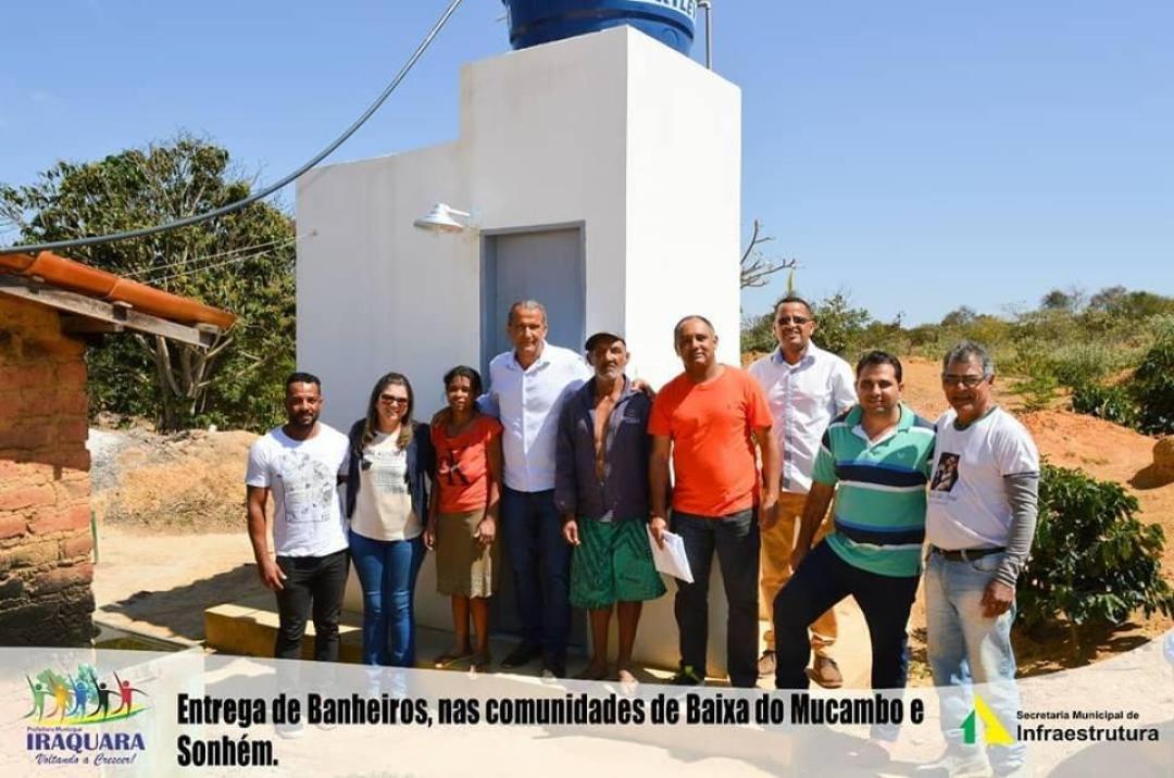 ENTREGA DE BANHEIROS NAS COMUNIDADES DE BAIXA DO MUCAMBO E SONHEM.